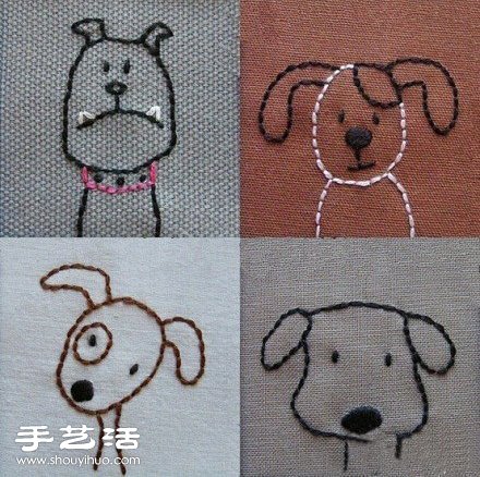 超簡(jiǎn)單狗狗、貓貓手工刺繡圖案 -  rpnrmr.com