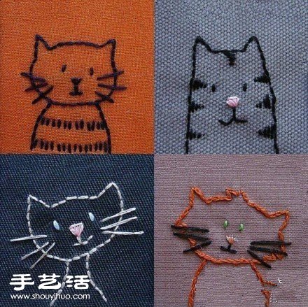超簡(jiǎn)單狗狗、貓貓手工刺繡圖案 -  rpnrmr.com