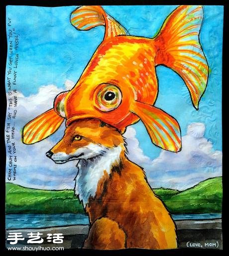 有愛媽媽為孩子們創(chuàng)作的餐巾紙畫 -  rpnrmr.com