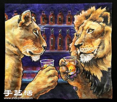 有愛媽媽為孩子們創(chuàng)作的餐巾紙畫 -  rpnrmr.com