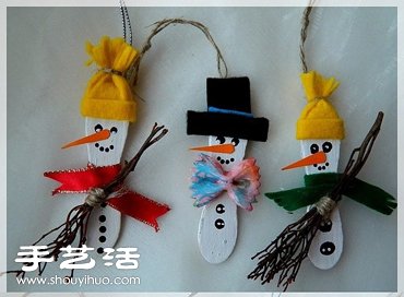 雪糕棍手工制作雪人 冰棒棍DIY雪人掛件 -  rpnrmr.com