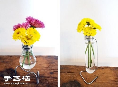 燈泡+鐵絲 廢物利用制作藝術(shù)范兒花瓶 -  rpnrmr.com