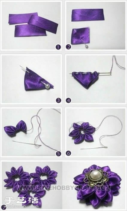 絲帶制作花朵飾品 絲帶花頭飾胸花手工制作 -  rpnrmr.com