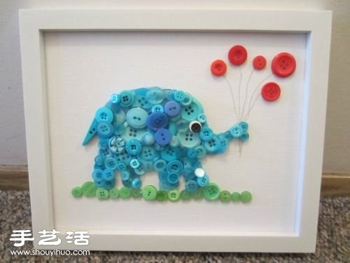 可愛紐扣拼貼畫DIY 拼貼畫用紐扣做的方法 -  rpnrmr.com
