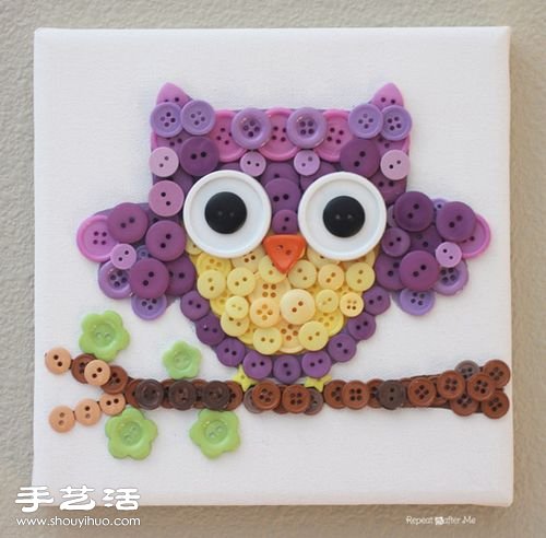可愛紐扣拼貼畫DIY 拼貼畫用紐扣做的方法 -  rpnrmr.com
