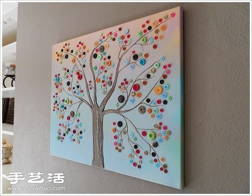 可愛紐扣拼貼畫DIY 拼貼畫用紐扣做的方法 -  rpnrmr.com