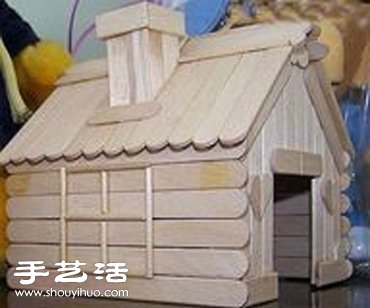 冰棒棍+一次性筷子 手工制作小房子模型 -  rpnrmr.com