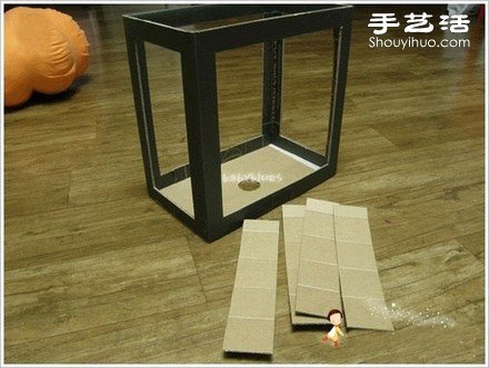 廢舊紙箱廢物利用手工制作漂亮臺(tái)燈圖解教程 -  rpnrmr.com