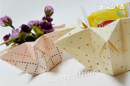 折紙手工制作立體八角形收納盒/花瓶 -  rpnrmr.com