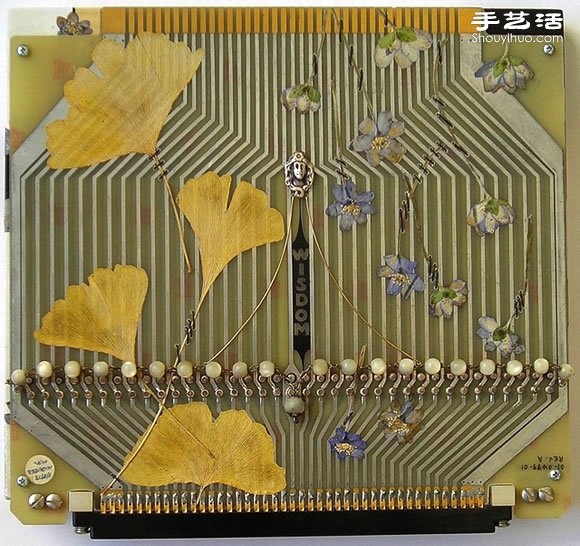 掉落葉子與電子垃圾DIY制作環(huán)保藝術(shù)作品 -  rpnrmr.com
