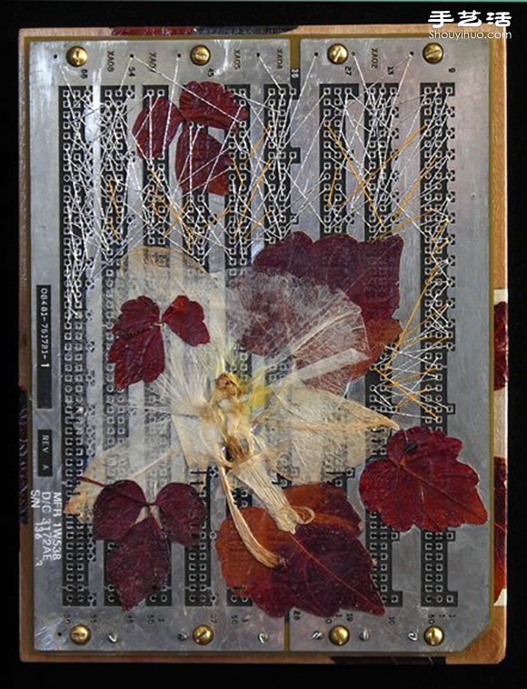 掉落葉子與電子垃圾DIY制作環(huán)保藝術(shù)作品 -  rpnrmr.com