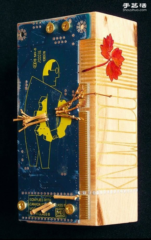 掉落葉子與電子垃圾DIY制作環(huán)保藝術(shù)作品 -  rpnrmr.com