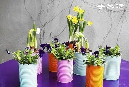 奶粉罐巧利用 DIY手工制作漂亮花盆 -  rpnrmr.com