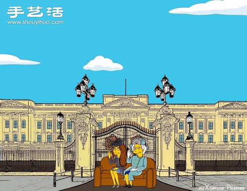 辛普森惡搞插畫：黃皮膚凱特王妃同樣時(shí)髦 -  rpnrmr.com
