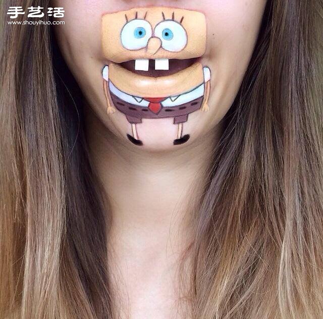 玩唇彩妝師以臉為畫布的趣味繪畫作品 -  rpnrmr.com