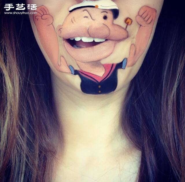 玩唇彩妝師以臉為畫布的趣味繪畫作品 -  rpnrmr.com