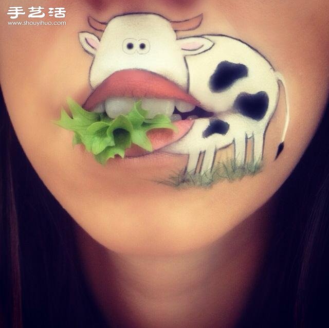 玩唇彩妝師以臉為畫布的趣味繪畫作品 -  rpnrmr.com