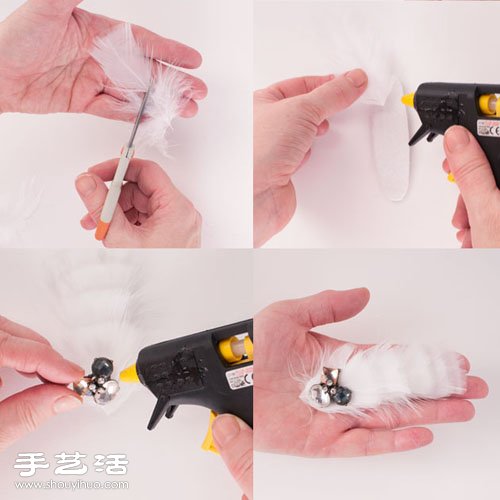 浪漫羽毛發(fā)卡發(fā)飾手工制作圖解教程 -  rpnrmr.com