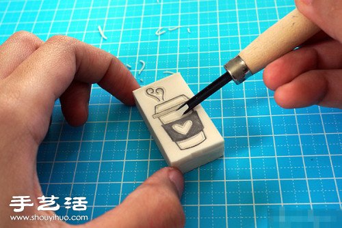 橡皮章教程：手工制作咖啡杯圖案印章 -  rpnrmr.com