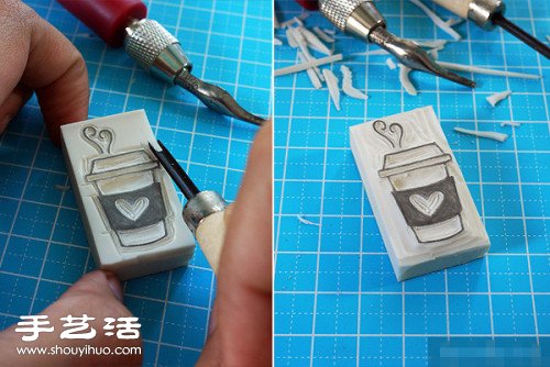 橡皮章教程：手工制作咖啡杯圖案印章 -  rpnrmr.com