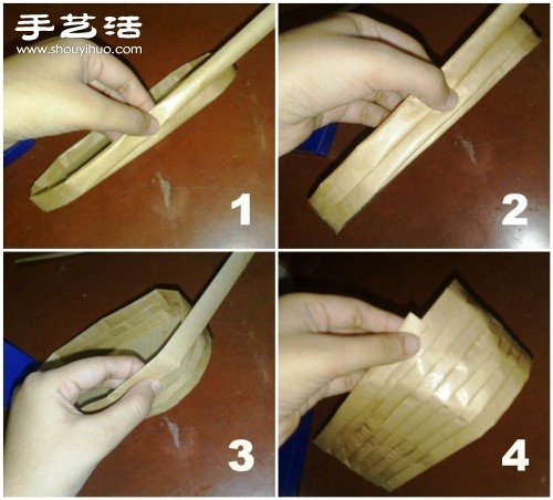牛皮紙折紙手工制作圓形方形收納盒圖解 -  rpnrmr.com