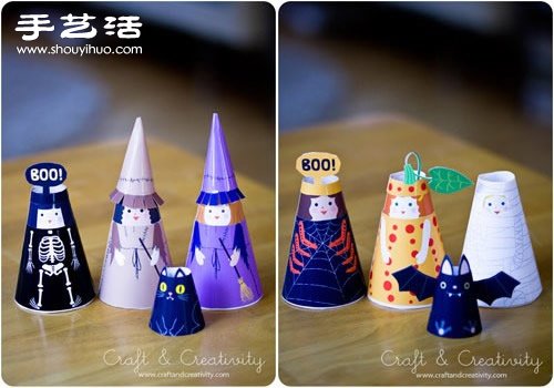 彩色卡紙剪紙制作可愛小人玩偶圖解教程 -  rpnrmr.com