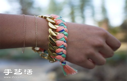 民族風(fēng)繡線編織金屬手鏈的制作方法圖解教程 -  rpnrmr.com
