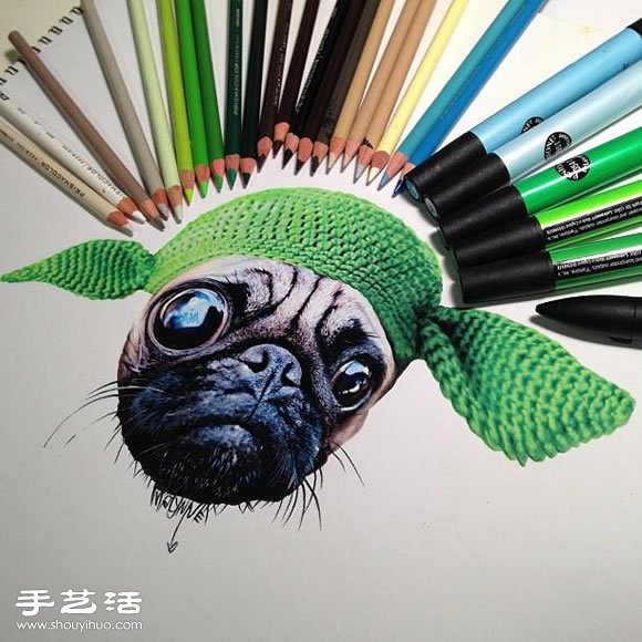 普通畫筆手繪出栩栩如生的動物畫作 -  rpnrmr.com