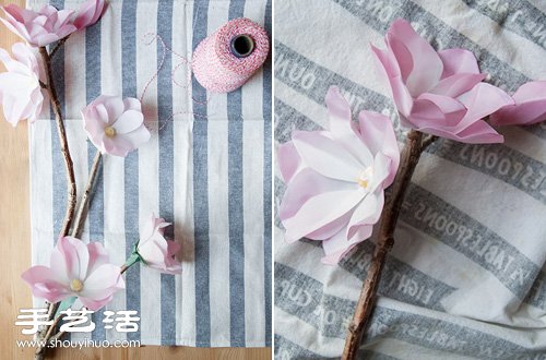 卡紙手工制作漂亮木蘭花的方法圖解教程 -  rpnrmr.com