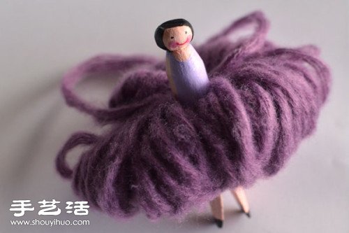 毛線+木夾子 DIY手工制作婚慶用花仙子玩偶 -  rpnrmr.com