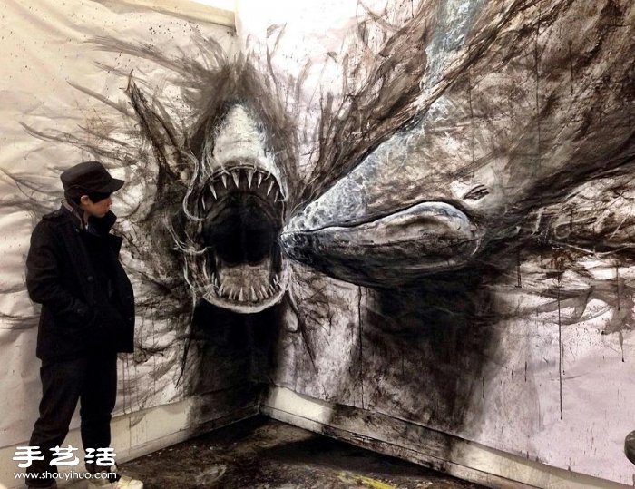 超逼真3D動物壁畫 仿佛下一刻就會破墻而出 -  rpnrmr.com