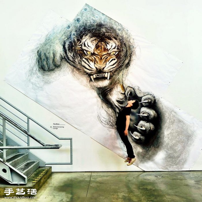 超逼真3D動物壁畫 仿佛下一刻就會破墻而出 -  rpnrmr.com