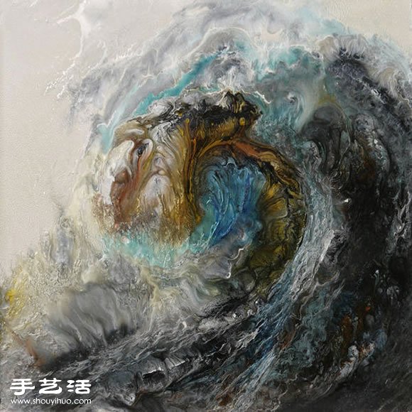顏料烘烤后繪制出海浪奔騰翻滾的驚人景象 -  rpnrmr.com