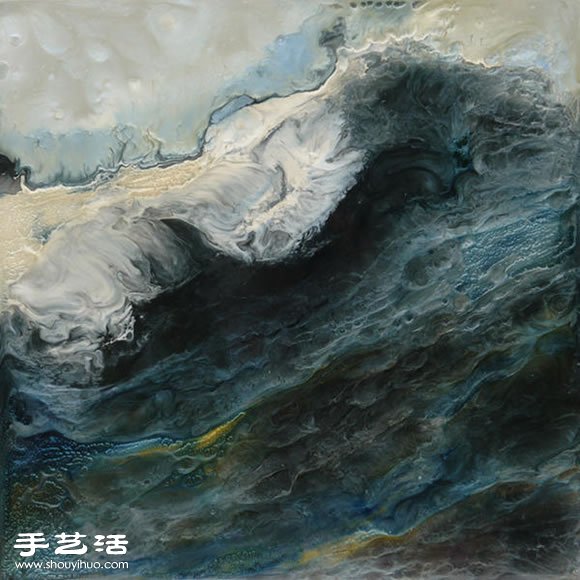 顏料烘烤后繪制出海浪奔騰翻滾的驚人景象 -  rpnrmr.com