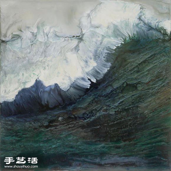 顏料烘烤后繪制出海浪奔騰翻滾的驚人景象 -  rpnrmr.com