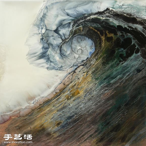 顏料烘烤后繪制出海浪奔騰翻滾的驚人景象 -  rpnrmr.com