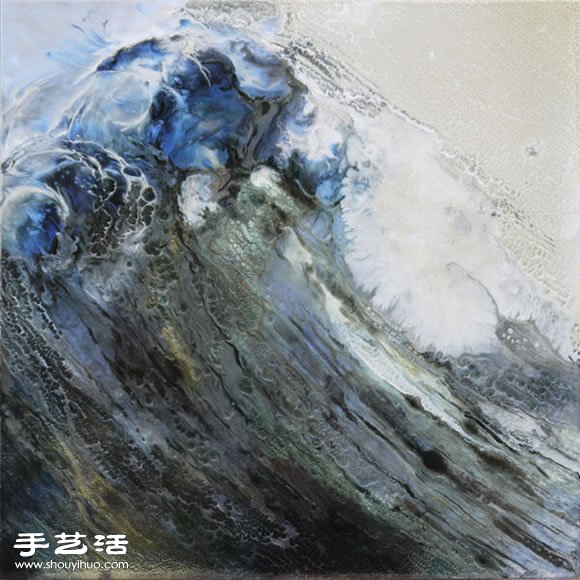 顏料烘烤后繪制出海浪奔騰翻滾的驚人景象 -  rpnrmr.com
