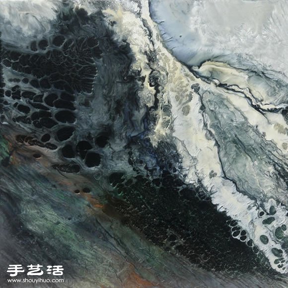 顏料烘烤后繪制出海浪奔騰翻滾的驚人景象 -  rpnrmr.com