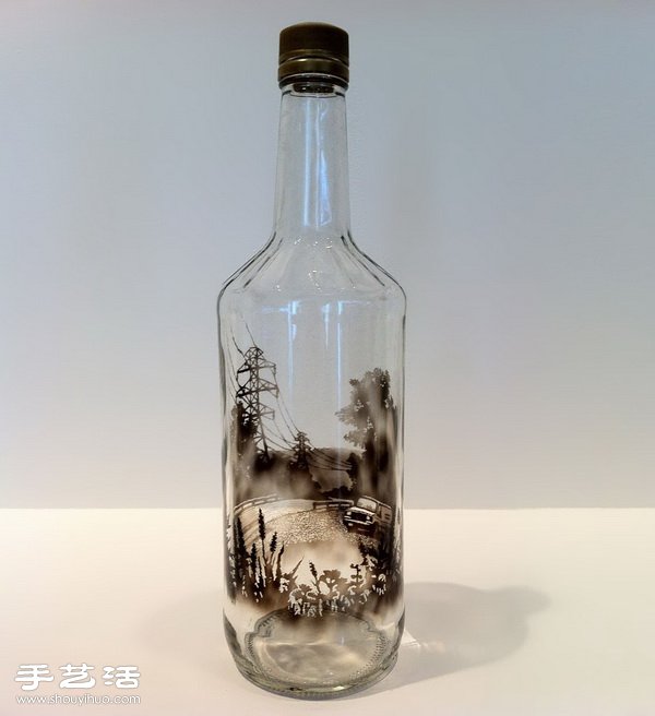 玻璃瓶內(nèi)壁上畫出逼真的煙熏畫 -  rpnrmr.com