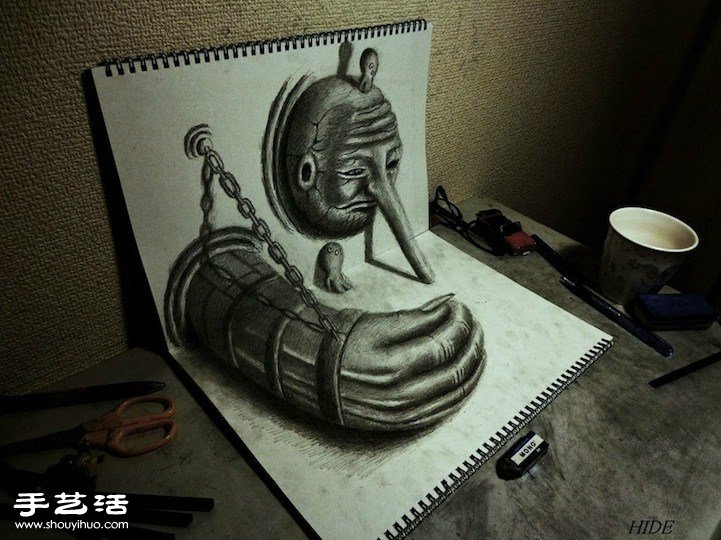 超逼真3D立體素描 躍然紙上令人嘆為觀止! -  rpnrmr.com
