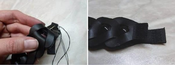 鏈條風(fēng)帶串珠時(shí)尚皮革手鐲手工制作圖解教程 -  rpnrmr.com