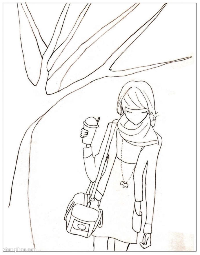 秋意濃漂亮女生拼布畫手工制作圖解教程 -  rpnrmr.com