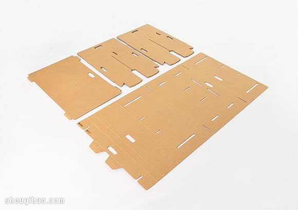 利用瓦楞紙板設(shè)計(jì)制作的便攜可折疊電腦桌 -  rpnrmr.com