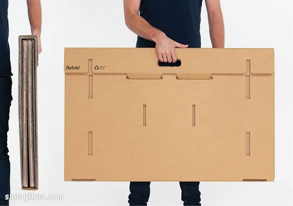 利用瓦楞紙板設(shè)計(jì)制作的便攜可折疊電腦桌 -  rpnrmr.com