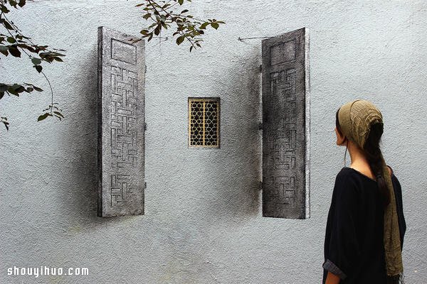 幾可亂真的畫窗涂鴉 一不小心就會撞上去！ -  rpnrmr.com