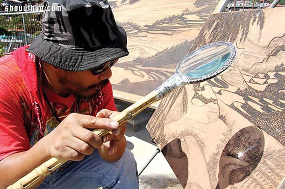 創(chuàng)意繪畫方式：放大鏡+陽光=壯麗烙畫 -  rpnrmr.com