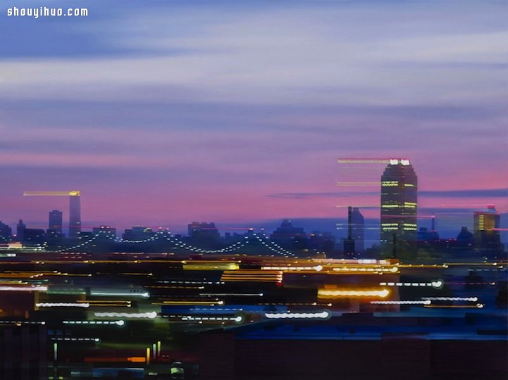 晃動光影迷幻交織 紐約城市夜景抽象畫 -  rpnrmr.com