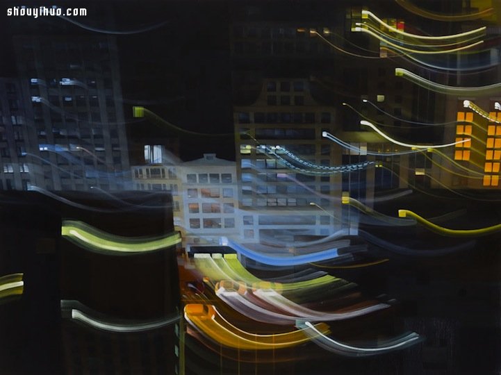 晃動光影迷幻交織 紐約城市夜景抽象畫 -  rpnrmr.com