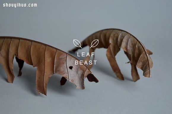 干枯樹葉手工制作成各種生動逼真的動物 -  rpnrmr.com