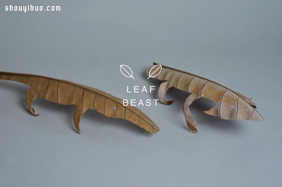干枯樹葉手工制作成各種生動逼真的動物 -  rpnrmr.com